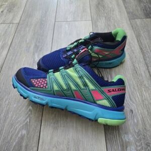 Salomon XRMISSION Womens Sz 7 US Performance Trail Hiking Running Blue/ Green